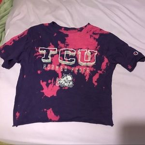 TCU custom made tie dye crop top